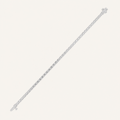 8CT Radiant Cut Lab Grown Diamond East West Bezel Set Tennis Bracelet