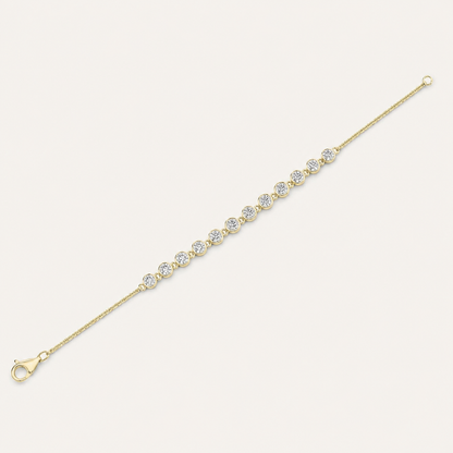3CT Round Cut Lab Grown Diamond Bezel Set Bracelet