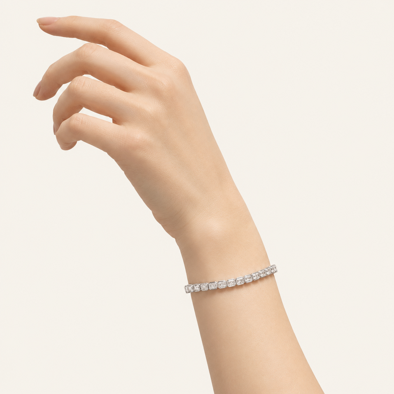 8CT Radiant Cut Lab Grown Diamond East West Bezel Set Tennis Bracelet